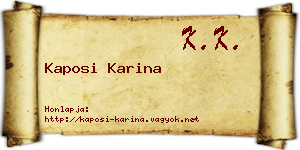 Kaposi Karina névjegykártya